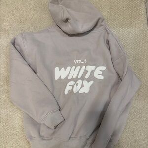 WHITE FOX VOL.3 Logo Hoodie - beige with white print.